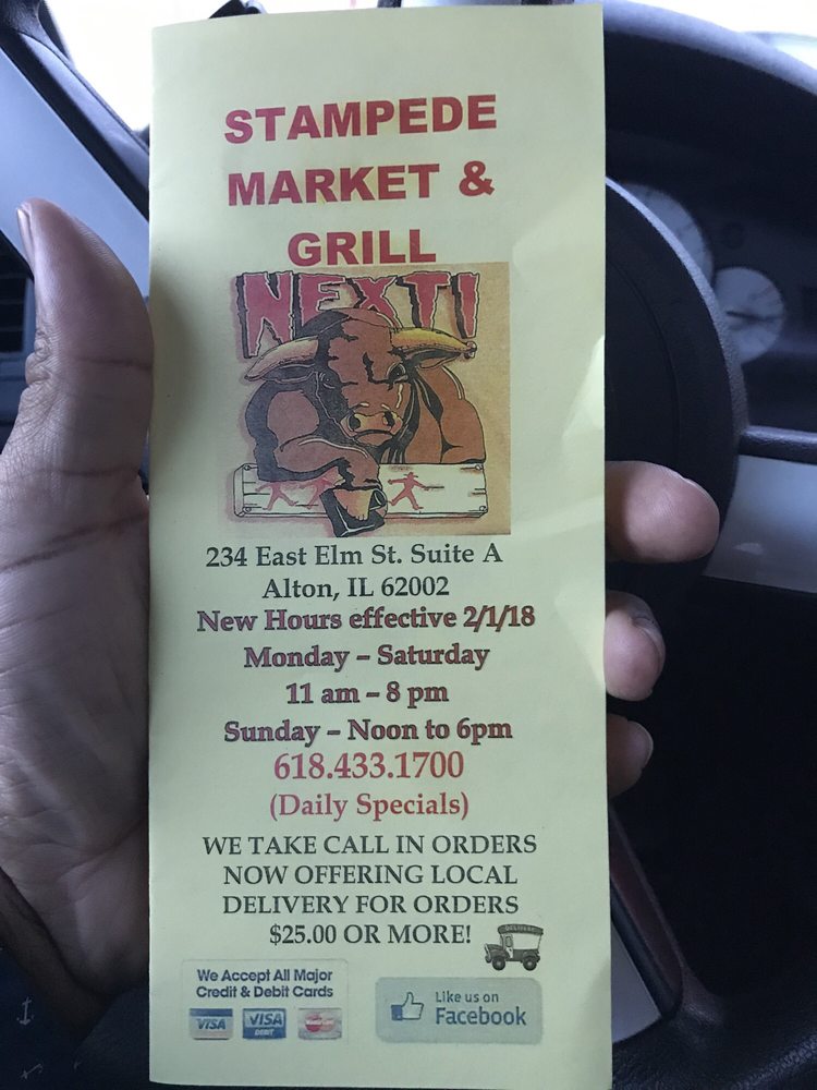 STAMPEDE MARKET & GRILL Updated October 2024 234 E Elm St, Alton