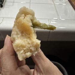 Supposed to be rajas and queso... more like masa and a piece of chile must be very good