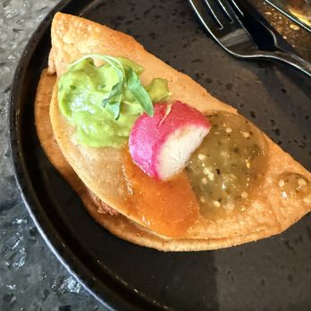 Tac/Quila - Mini taco with 3 dips. - Tapas/Small Plates Near Me - Palm Springs, California Tac/Quila - Mini taco with 3 dips. - Tapas/Small Plates Near Me - Palm Springs, California