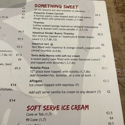 desert menu