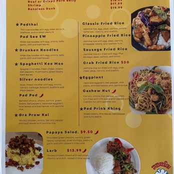 Thai Test Kitchen - Menu pic - Noodles Near Me - San Diego, California