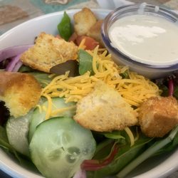 Sisters Bistro - Side salad. - the buffet looks amazing!