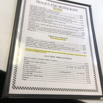 Track’s End - a menu on a table - Diners Near Me - Bellevue, Ohio Track’s End - a menu on a table - Diners Near Me - Bellevue, Ohio