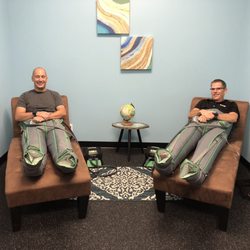 Peak Recovery and Health Center - Relaxing and getting that blood circulating for fast recovery in compression boots!