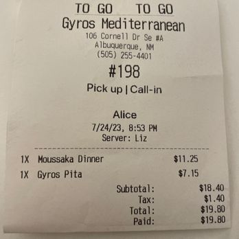 Gyros Mediterranean - Greek Near Me - Albuquerque, New Mexico