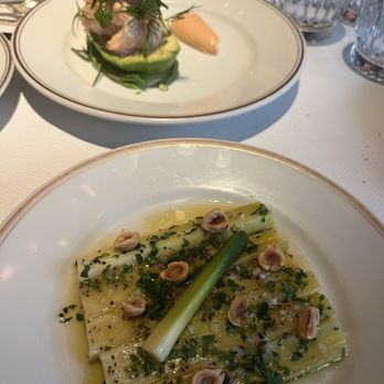 Le Coucou - Hazelnut leeks and avocado shrimp - French Near Me - New York, New York