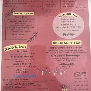 S3 Coffee Bar - Winter'24 seasonal menu - Coffee & Tea Near Me - Escondido, California