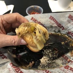 Hobbit American Grill - All that oil/grease in the tray came from the sandwich.