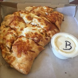 Buffalo Chicken Calzone with dipping sauce