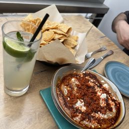 Frijoles con Queso with Chorizo