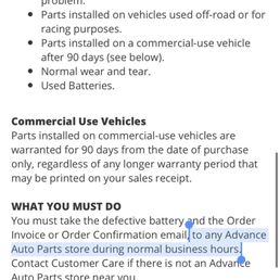 To ANY Advance Auto location. To ANY Advance Auto location.