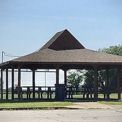 Memorial Park - Picnic pavilion with ball fields behind