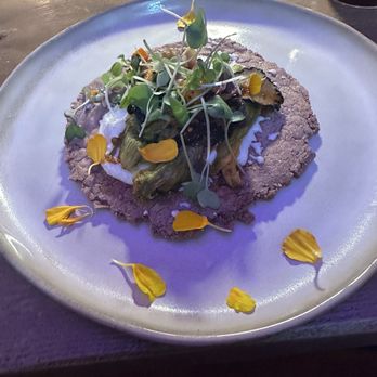 Chef Albert Garcia - Flor de Calabaza and queso Oaxaca taco. The home made tortillas were amazing - Personal Chefs Near Me