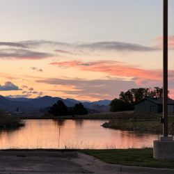 On the Rocks Bar & Grill - Parking lot sunset view