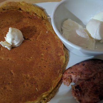 First Watch - Pumpkin Pancake with Poached Eggs and Chicken Apple Sausage - Breakfast & Brunch Near Me - Orlando, Florida First Watch - Pumpkin Pancake with Poached Eggs and Chicken Apple Sausage - Breakfast & Brunch Near Me - Orlando, Florida