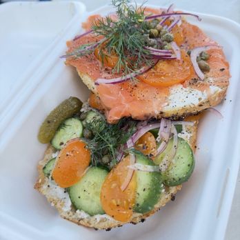 Courage Bagels - Hand sliced smoked salmon Bagel flavor: burnt everything - Bagels Near Me - Los Angeles, California Courage Bagels - Hand sliced smoked salmon Bagel flavor: burnt everything - Bagels Near Me - Los Angeles, California