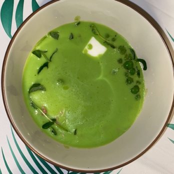 Alinea - Chilled English pea soup - New American Near Me - Chicago, Illinois Alinea - Chilled English pea soup - New American Near Me - Chicago, Illinois