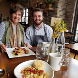 Spark Community Cafe - Enjoyed the whole wheat waffles and "root vegetable egg scramble" special today at Spark Cafe for Brunch.