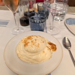 Creme Brulee foam dessert