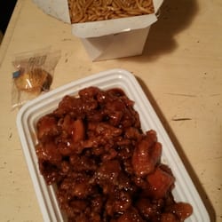 Hau PO - General Tso's Chicken with a side of Lou Mein, and a classic fortune cookie.
