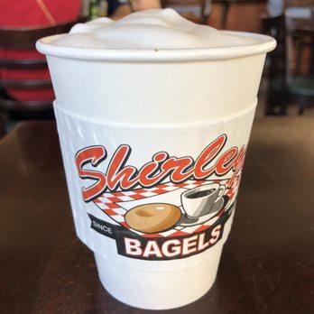 Shirley's Bagels - An exceptional cappuccino prepared by an outstanding Barista, Jenny. - Bagels Near Me - Costa Mesa, California