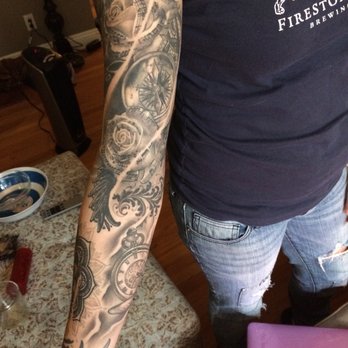Breakthrough Tattoo - Full sleeve healed by Gabe Cervantes - Tattoo Near Me - Upland, California