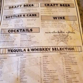 Bakersfield DET - Beverage menu - Tacos Near Me - Detroit, Michigan