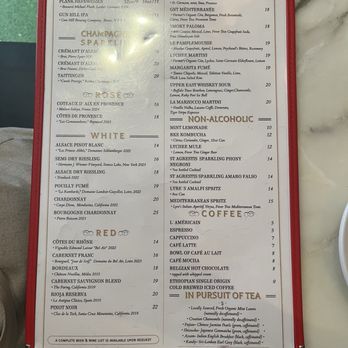 Cafe d’Alsace - Beverage menu including local kombucha - French Near Me - New York, New York