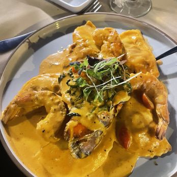 A Modo Mio - Seafood pasta special -- ravioli with shrimp and lobster tail in a spicy blush sauce - Italian Near Me - Sea Isle City, New Jersey A Modo Mio - Seafood pasta special -- ravioli with shrimp and lobster tail in a spicy blush sauce - Italian Near Me - Sea Isle City, New Jersey
