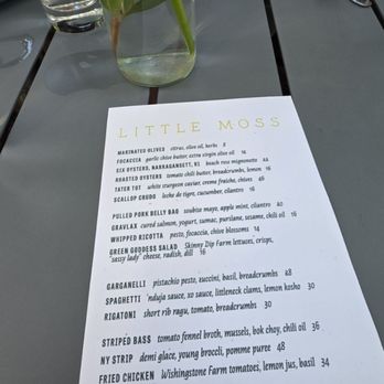 Little Moss - Menu June 28, 2026 - New American Near Me - Dartmouth, Massachusetts