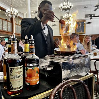 Arnaud's Restaurant - Bananas foster prep - Cajun/Creole Near Me - New Orleans, Louisiana Arnaud's Restaurant - Bananas foster prep - Cajun/Creole Near Me - New Orleans, Louisiana
