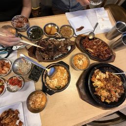 Spicy BBQ Pork (D), SRC Bibimbop, Kalbi (D), #7 Fish Egg Tofu soup