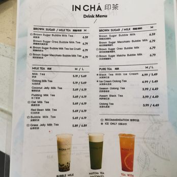 Incha - Menu - Bubble Tea Near Me - Calgary, Alberta