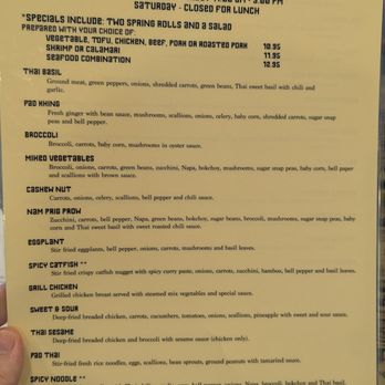 Thai Sawatdee - Menu 1 - Thai Near Me - Winston-Salem, North Carolina
