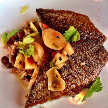 Mignonette - Crispy skin striped bass- horrible!! - New American Near Me - Miami, Florida Mignonette - Crispy skin striped bass- horrible!! - New American Near Me - Miami, Florida