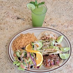 Taco Sampler & Cucumber Lime agua fresca