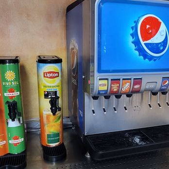 Taco Rico - Drink station (iced tea and aguas frescas are from concentrate). - Mexican Near Me - McAllen, Texas