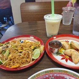Pad Thai, bubble tea and rangoon