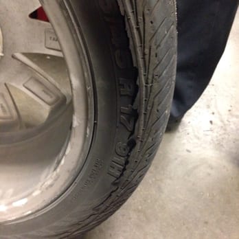Firestone Complete Auto Care - My tire was *not* in this condition when I left it. I had run over a nail and I came back to a shredded tire. - Auto Repair Near Me - Austin, Texas