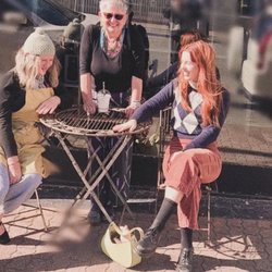 The Changing Canvas - Taking advantage of a sunny afternoon outside the shop at changing canvas.