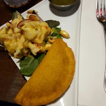 Miami Culinary Tours - Columbian empenade and ceviche with a spicy sauce - Food Tours Near Me - Miami Beach, Florida Miami Culinary Tours - Columbian empenade and ceviche with a spicy sauce - Food Tours Near Me - Miami Beach, Florida