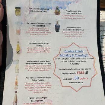 Captain Hook's - Menu - Sushi Bars Near Me - Cape Coral, Florida