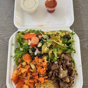 Gyro King - Lamb and Chicken over rice. - Mediterranean Near Me - Houston, Texas Gyro King - Lamb and Chicken over rice. - Mediterranean Near Me - Houston, Texas