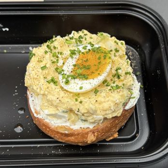 Rise Bagels - Egg salad with a jammy egg! - Bagels Near Me - Irvine, California Rise Bagels - Egg salad with a jammy egg! - Bagels Near Me - Irvine, California