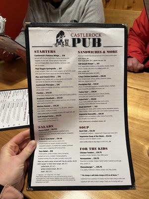Menu photo 5 The Castlerock Pub Warren, VT