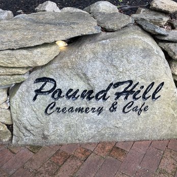 Pound Hill Creamery & Cafe - a stone sign - Ice Cream & Frozen Yogurt Near Me - North Smithfield, Rhode Island Pound Hill Creamery & Cafe - a stone sign - Ice Cream & Frozen Yogurt Near Me - North Smithfield, Rhode Island