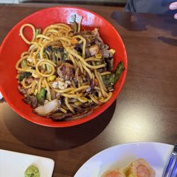Create your own bowl. Shrimp, chicken, beef.