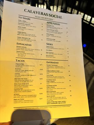 Menu photo 5 Calaveras Social New York, NY
