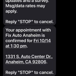 Confirmation message
