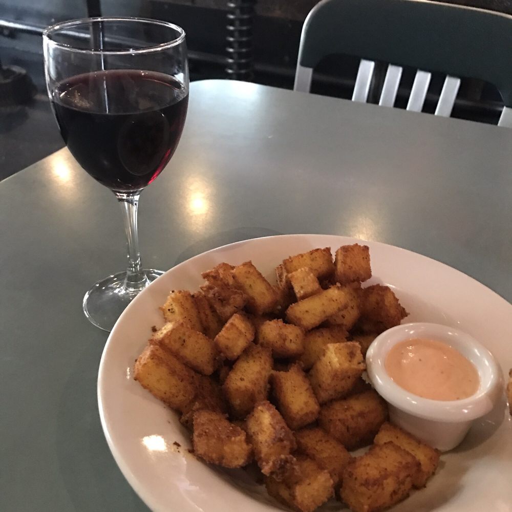 Cyclops Cafe and Lounge - Polenta fries and house red wine. Delicious! - Burgers Near Me - Seattle, Washington Cyclops Cafe and Lounge - Polenta fries and house red wine. Delicious! - Burgers Near Me - Seattle, Washington